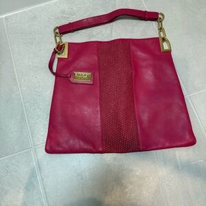 Badgley Mischka Fuchsia Shoulder Bag with Gold Details